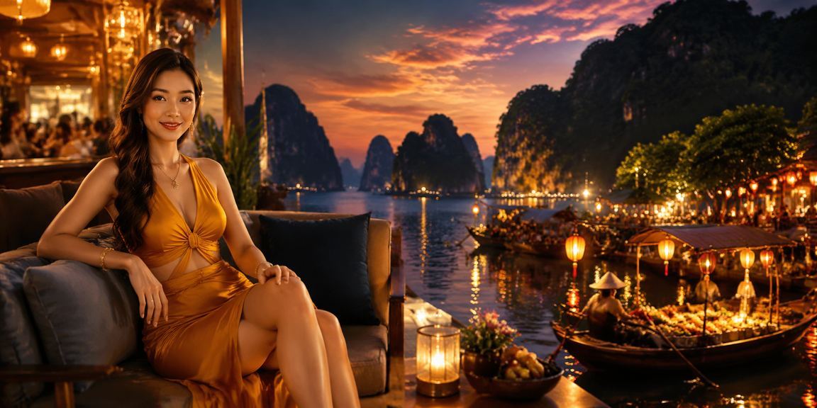 Khung cảnh giải trí ban đêm tại Vịnh Hạ Long kết hợp cá cược trực tuyến